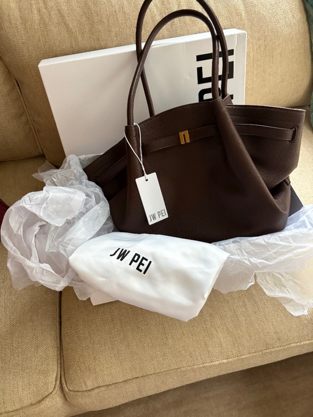 JW Pei Hana Medium handbag chocolate brown